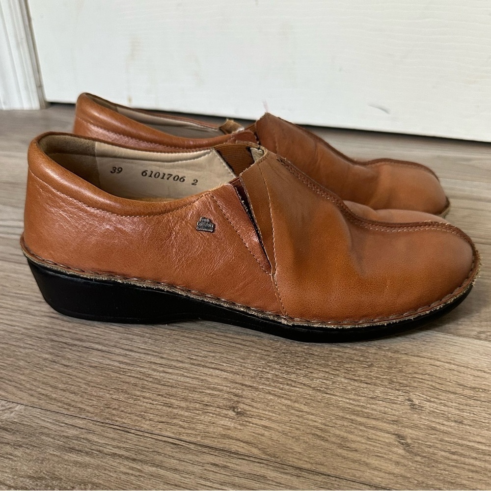 Finn Comfort Brown Leather Slip On Shoes